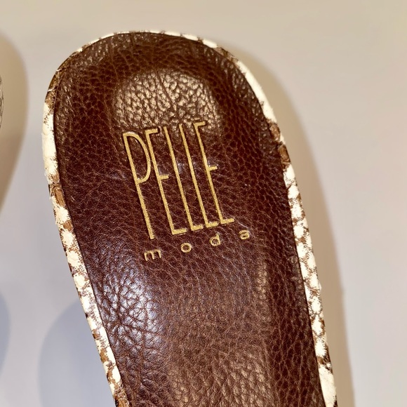 Pelle Moda "Vapor" Brown/Beige Python Slide/Heels - Picture 4 of 11